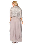 R&M Richards Long Mother of The Bride Formal Dress| Sleeveless with Matching 3/4 Sleeve Lace Jacket | Perfect for Formal, Evening Party Or Any Other Special Occasion(8, Champagne)